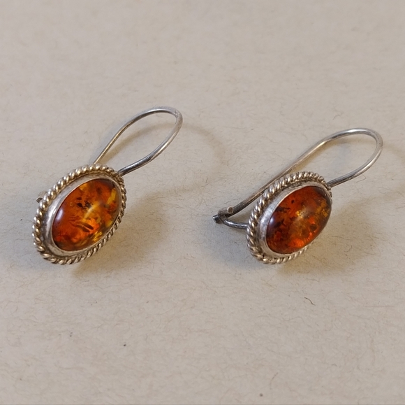 Sterling Silver Baltic Amber Earrings - Picture 11 of 11